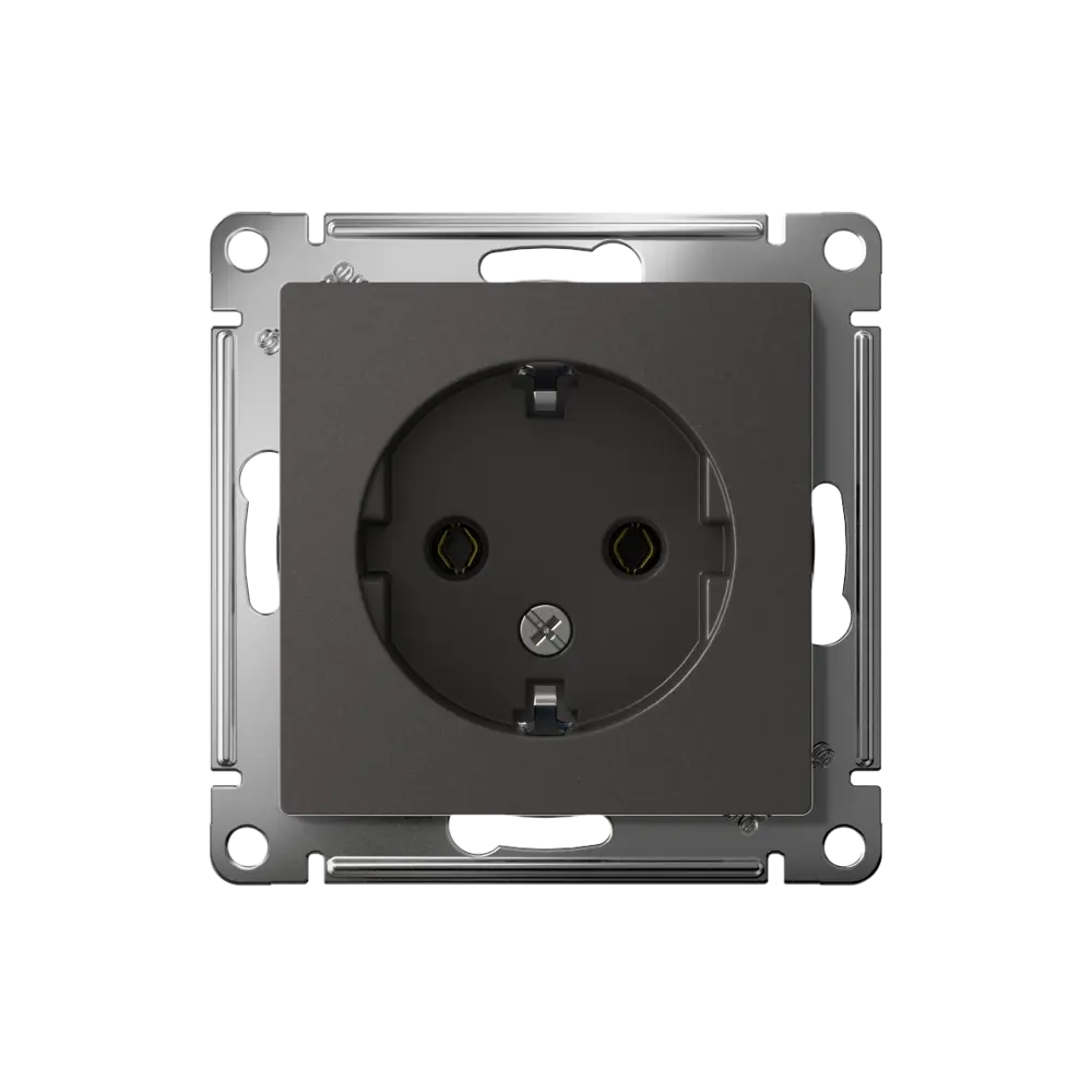 Розетка встраиваемая Systeme Electric AtlasDesign с заземлением цвет базальт STLM-2165088 - Вид №1