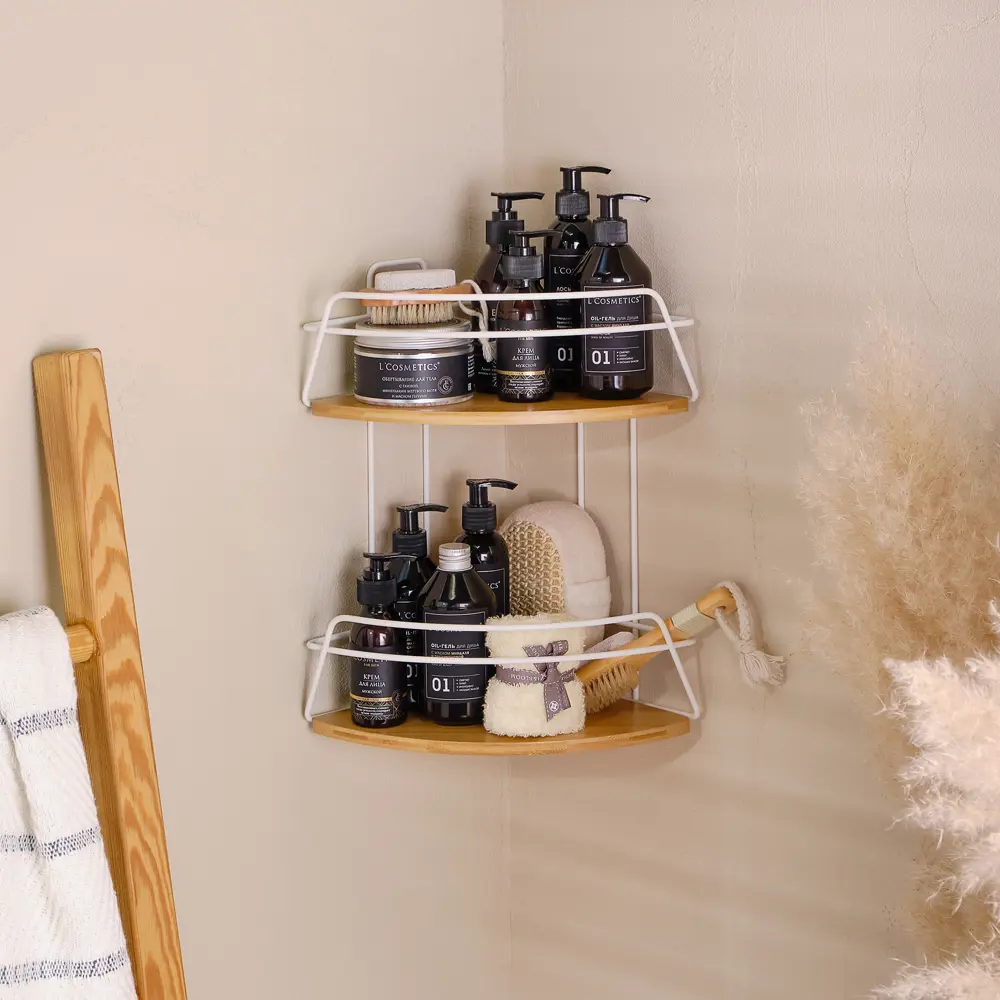 Полка угловая Модулус 22х22х37.4 см, цвет белый Santreyd Модулус Бамбук STLM-2042904 - Вид №5