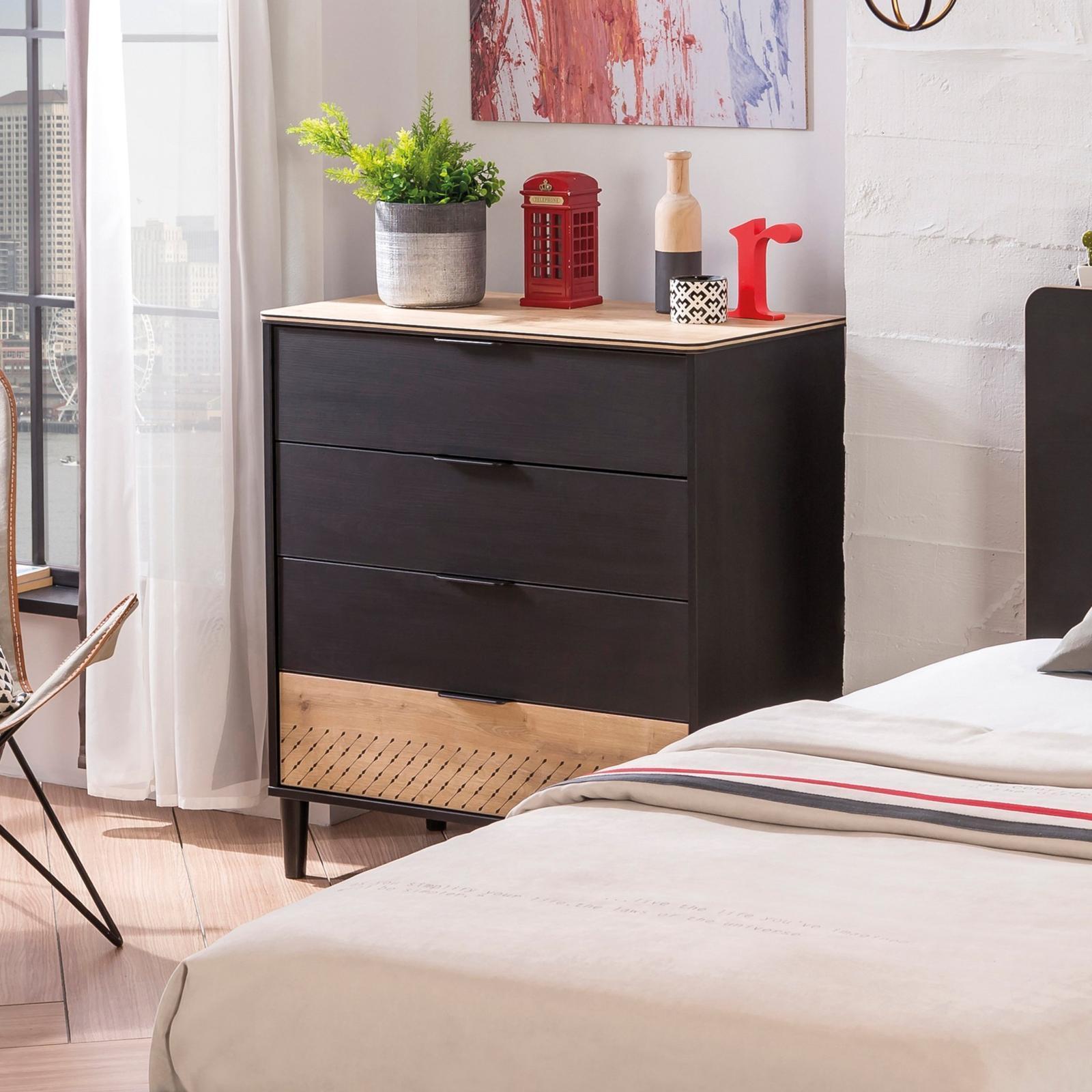 Комод с 4 ящиками черный Black CILEK BLACK 00-3832235 Черный Santreyd - Вид №5