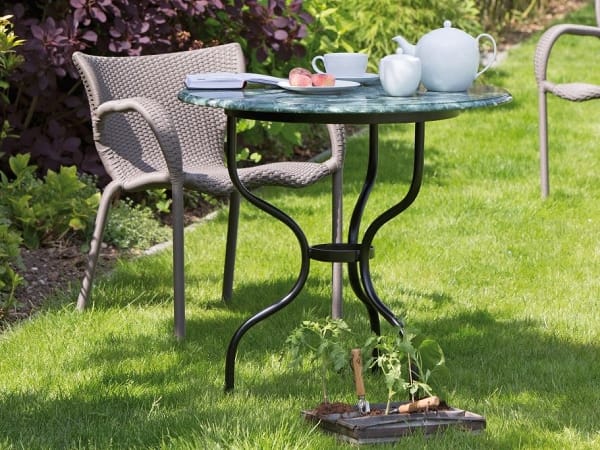 Мраморный круглый садовый стол LAMBERT TÊTE À TÊTE ARCH-00073275