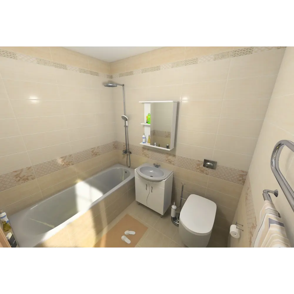 Плитка напольная Marmi Beige 33.3х33.3 см 1.33 м2 цвет бежевый Azori STLM-2075172 - Вид №3