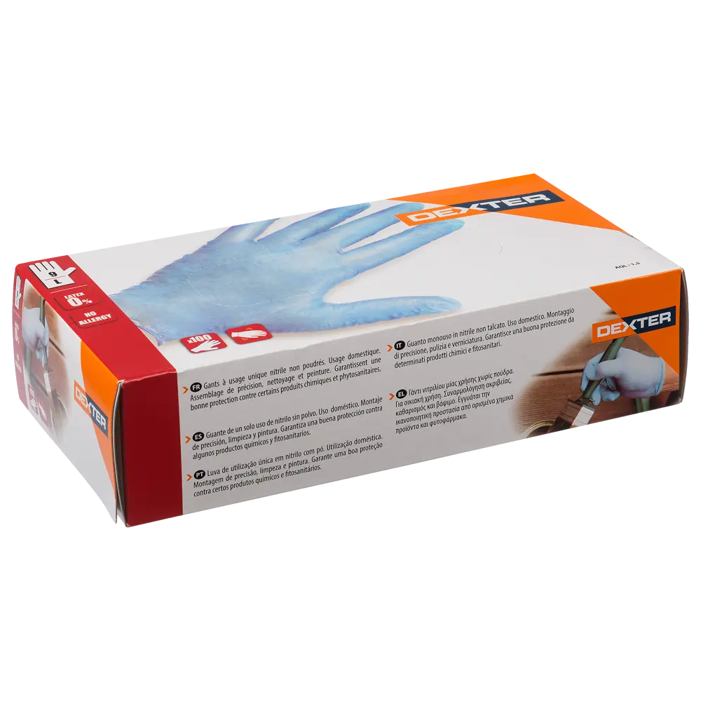 ПЕРЧАТКИ ОДНОРАЗОВЫЕ НИТРИЛ 10ШТ DEXTER STLM-2160117 - Вид №1