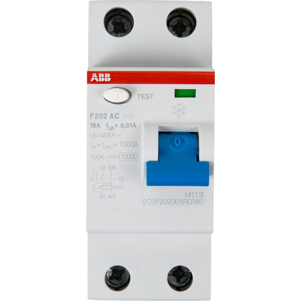 УЗО ABB F202 1P N 16 А 10 мА 10 кА АС 2CSF202001R0160 STLM-2151963 - Вид №1