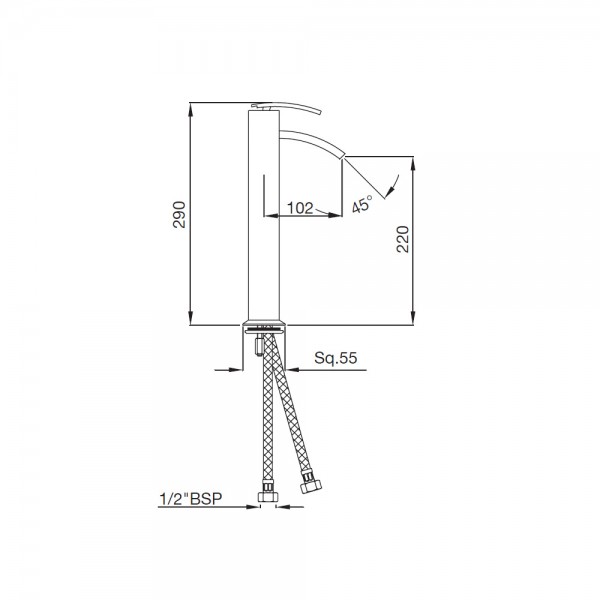 XQU-CHR-43009B Смеситель для раковины Artize Xquisite Хром  - Вид №1