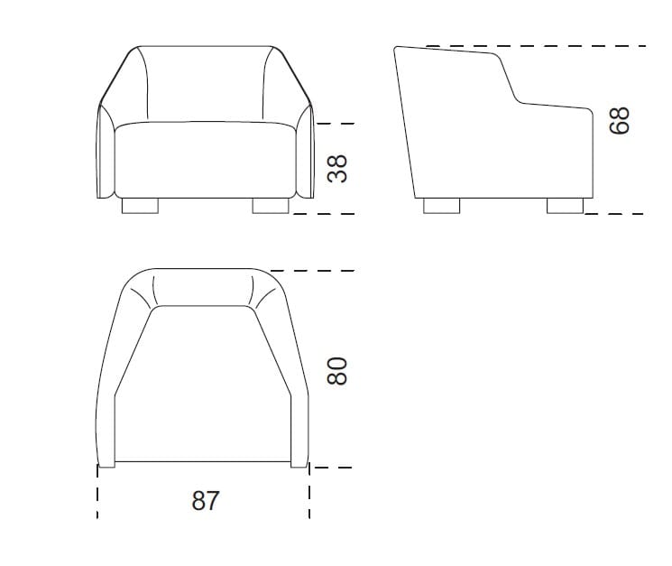 Тканевое кресло с подлокотниками Gallotti&Radice First ARCH-00068739 - Вид №3