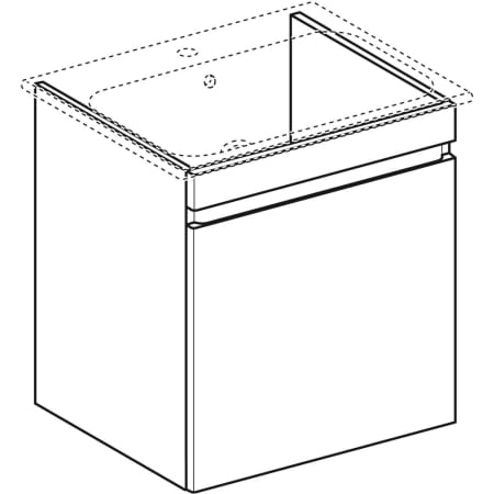 869563000 Шкафчик для встраиваемой раковины Geberit Renova Plan, с одним выдвижным и одним внутренним выдвижным ящиком Geberit  - Вид №20