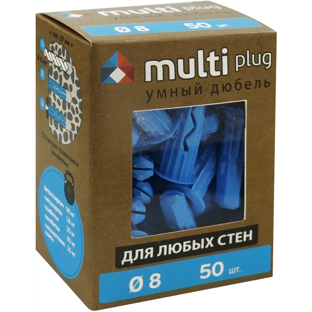 Дюбель универсальный нейлон 8x32 мм 50 шт ЕВРОПАРТНЕР STLM-2090572 - Вид №3