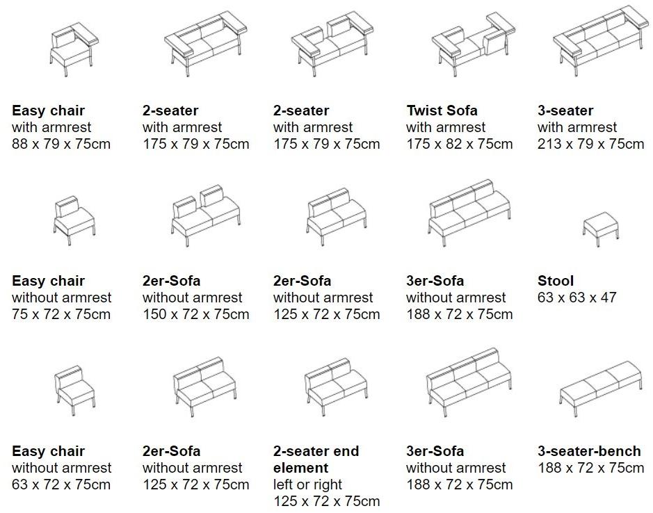 BENE Модульный диван в ткани по контракту sun-id-1448058 - Вид №3