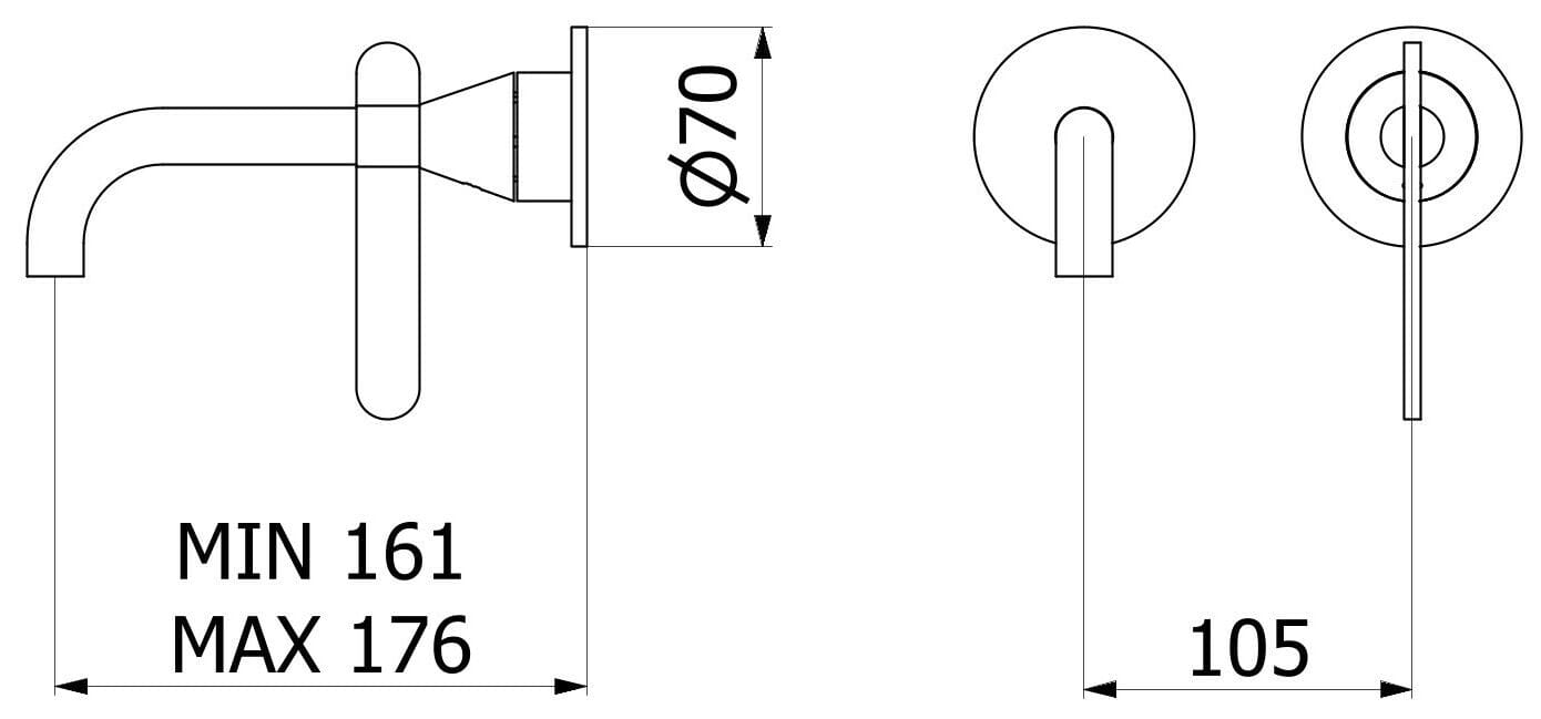Смеситель для раковины с 2 отверстиями и автоматическим сливом IB Soho ARCH-00132917 - Вид №3