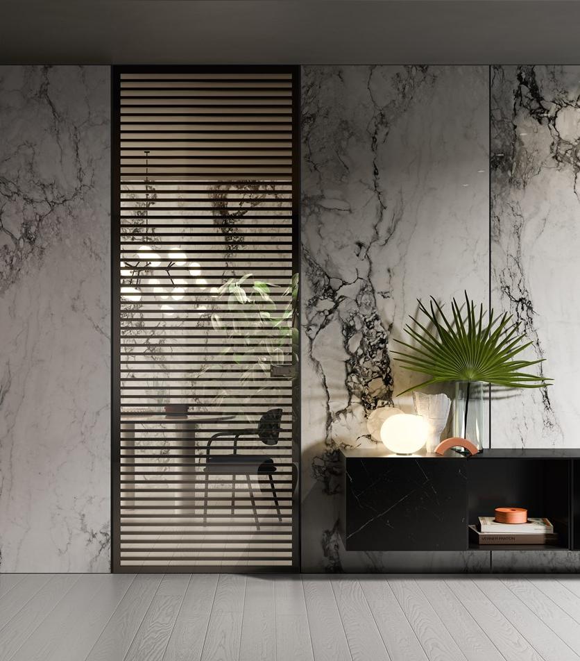 GAROFOLI Распашная дверь из стекла заподлицо со стеной Design sun-id-1371665 - Вид №2