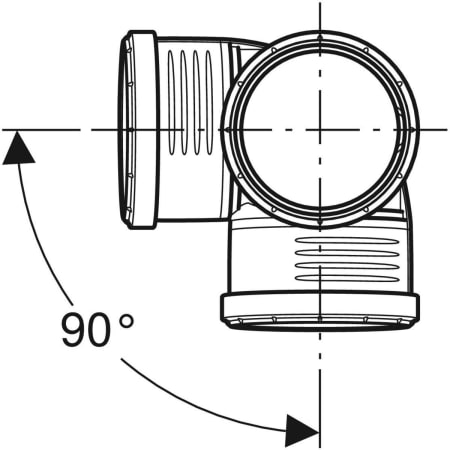 390.662.14.1 Крестовина двухплоскостная Geberit Silent-PP 87,5° Geberit  - Вид №2