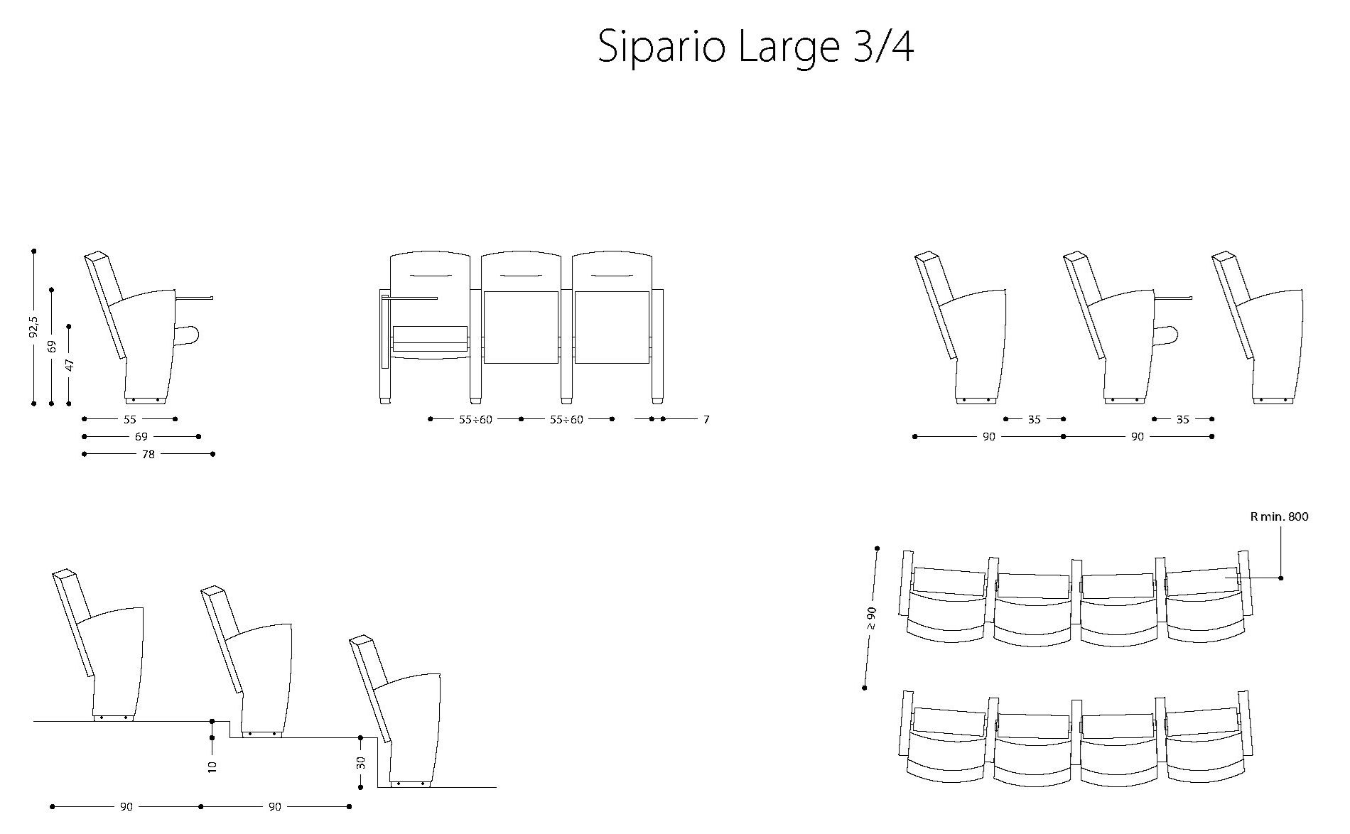 Кресло для аудитории из ткани с откидным верхом LAMM SIPARIO ARCH-00149742 - Вид №16