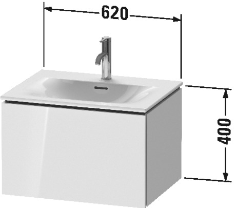 LC613507171 Тумбочка подвесная L-Cube #LC6135 620 x 481 мм Средиземноморский дуб Duravit - Вид №1
