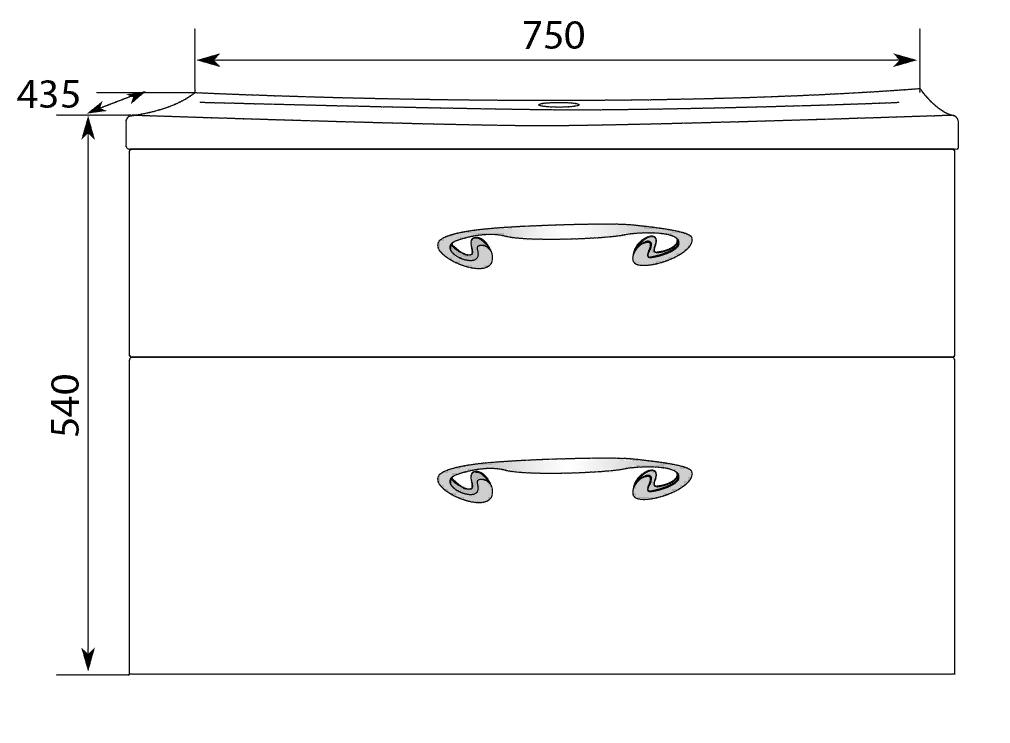 У71293 Тумба с раковиной Delice 75П 2в.я. White 1 Marka Art - Вид №2