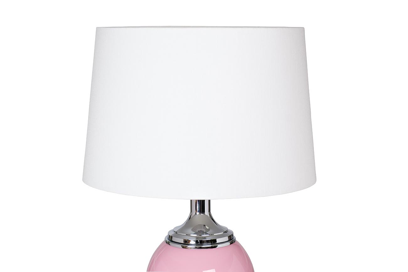 Настольная лампа розовая с белым абажуром 40 см 22-88491 GARDA DECOR ВАЗА 00-3861129 Белый;розовый  - Вид №1