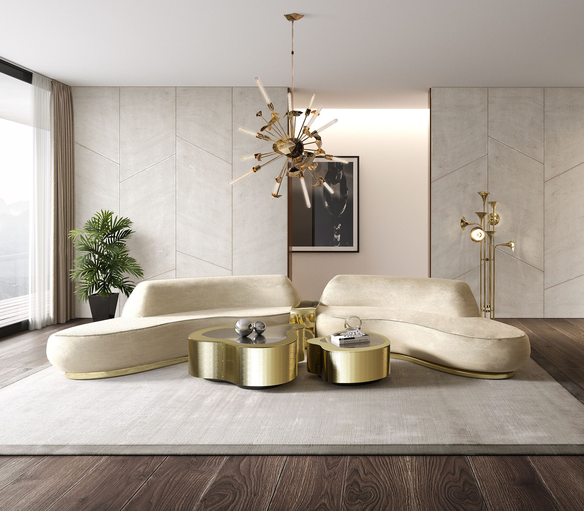 0-055 Центральный стол Wave из черного дерева Boca Do Lobo  - Вид №3