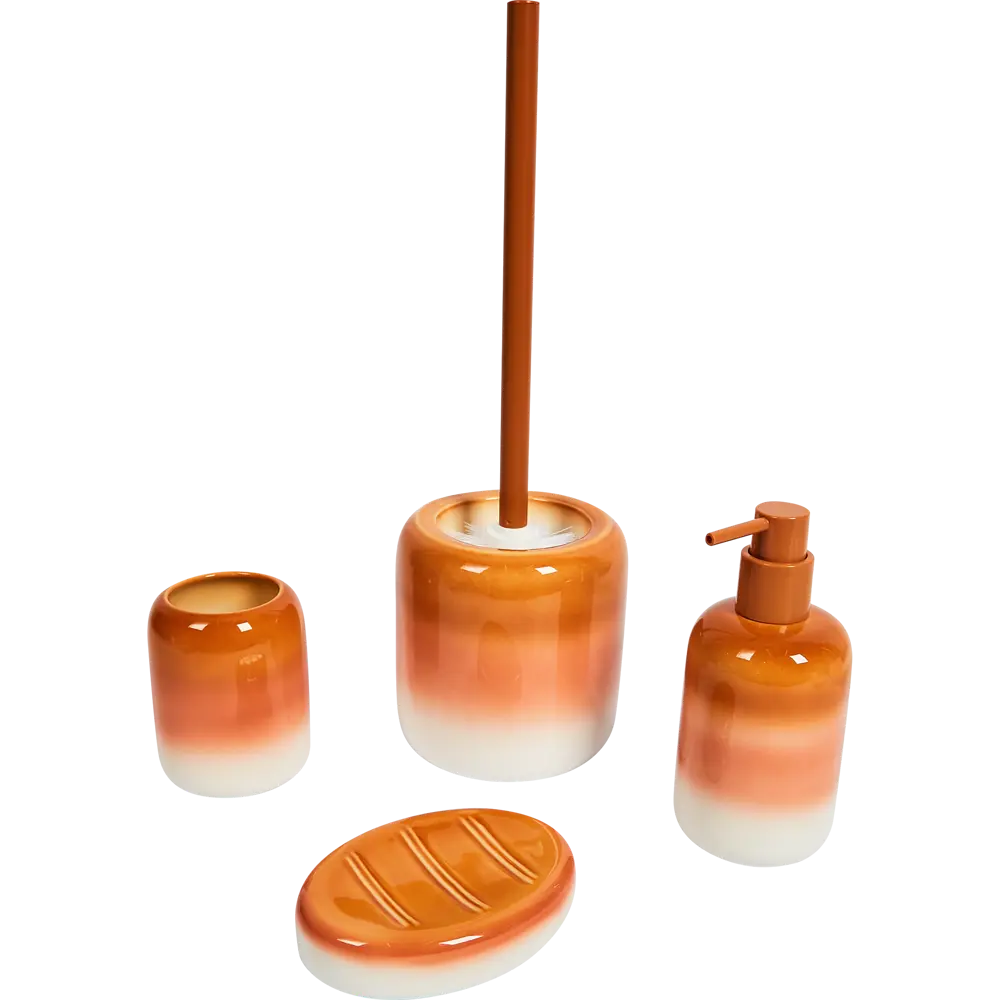 Стакан для зубных щёток Swensa Lava керамика цвет бело-оранжевый STLM-2148719 - Вид №1