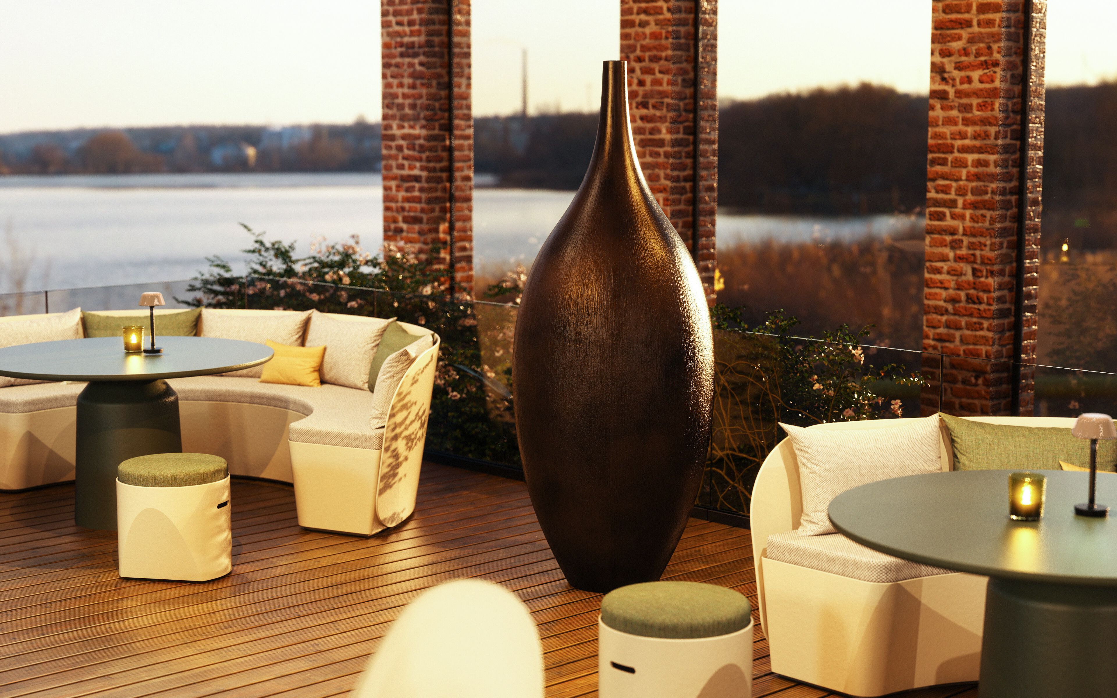 Высокий садовый горшок из стекловолокна GANSK GENTLE ARCH-00077531 - Вид №3