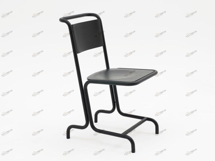 Atelier Haußmann Стул из стали и дерева с подставкой для ног sun-id-1353430