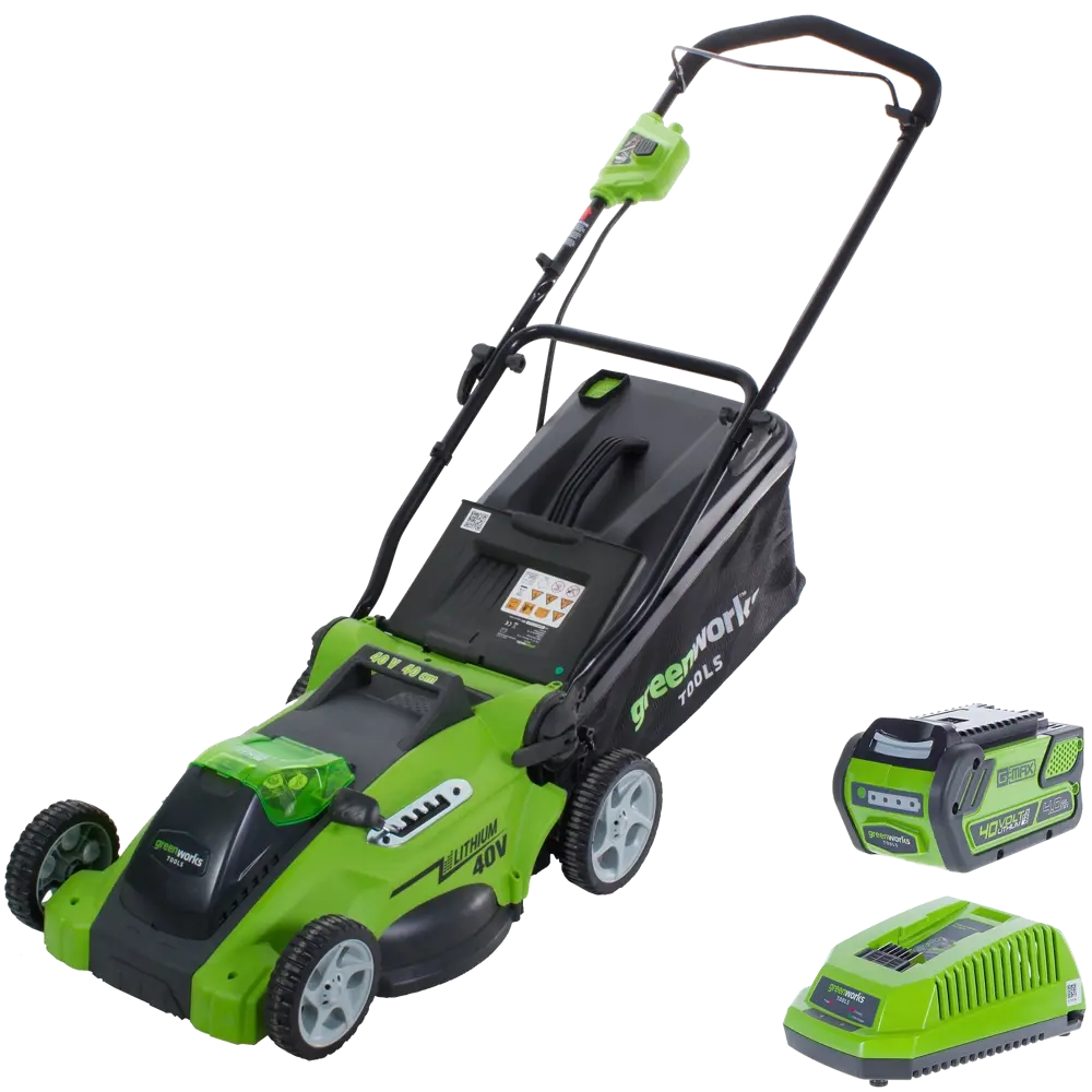 Газонокосилка аккумуляторная GreenWorks G40LM41K4 40 В 40 см 1x4 Ач АКБ и ЗУ входит в комплект 18802562 STLM-2203810 