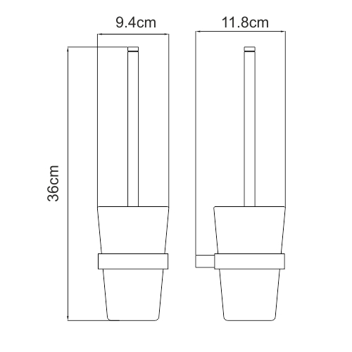 K-7927 Sauer Щетка для унитаза подвесная WasserKRAFT Sauer K-7900  - Вид №2
