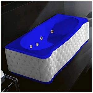 Ванна Gruppo treesse New Classic Young STD-V6747-DX-KB-SIZ синяя с золотой фурнитурой и гидромассажем прямоугольная правая белая кожа