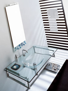 Прямоугольная хрустальная подвесная раковина