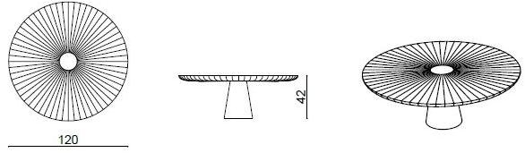 HUGUES CHEVALIER Круглый деревянный журнальный столик Saint-germain sun-id-1413908 - Вид №1