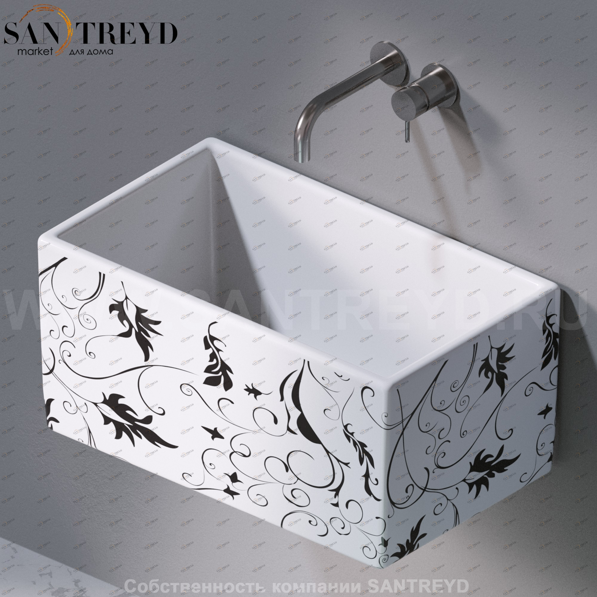 L112440 Подвесная раковина настенная прямоугольная A. e T. Italia Tower белая AeT ITALIA