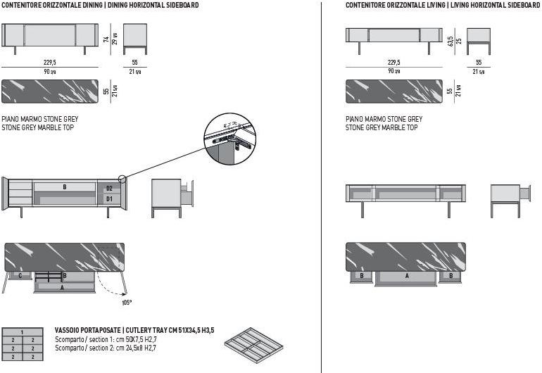 Minotti Лакированный буфет с ящиками Lou sun-id-1463626 - Вид №5