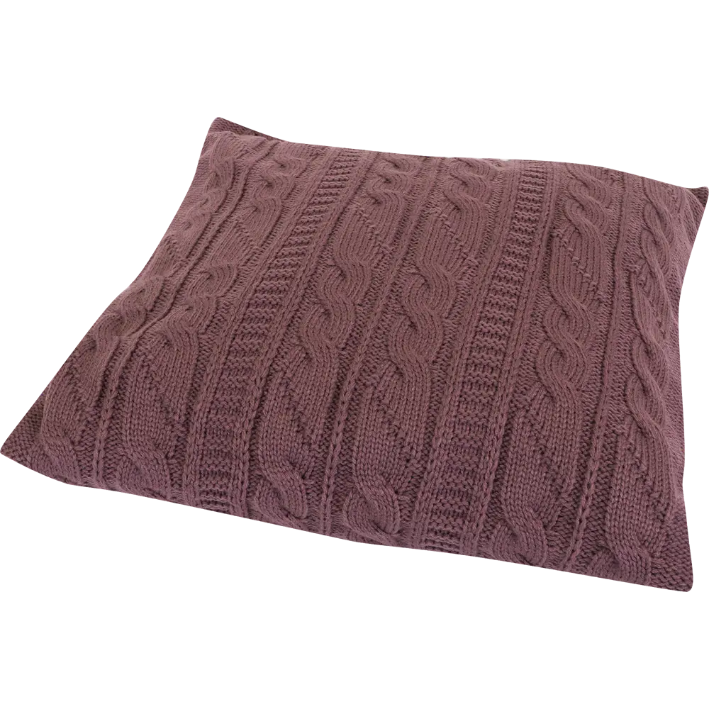 Подушка вязаная косичка 40х40 фиолетовая 82157383 STLM-2010071 BUENAS NOCHES  - Вид №1