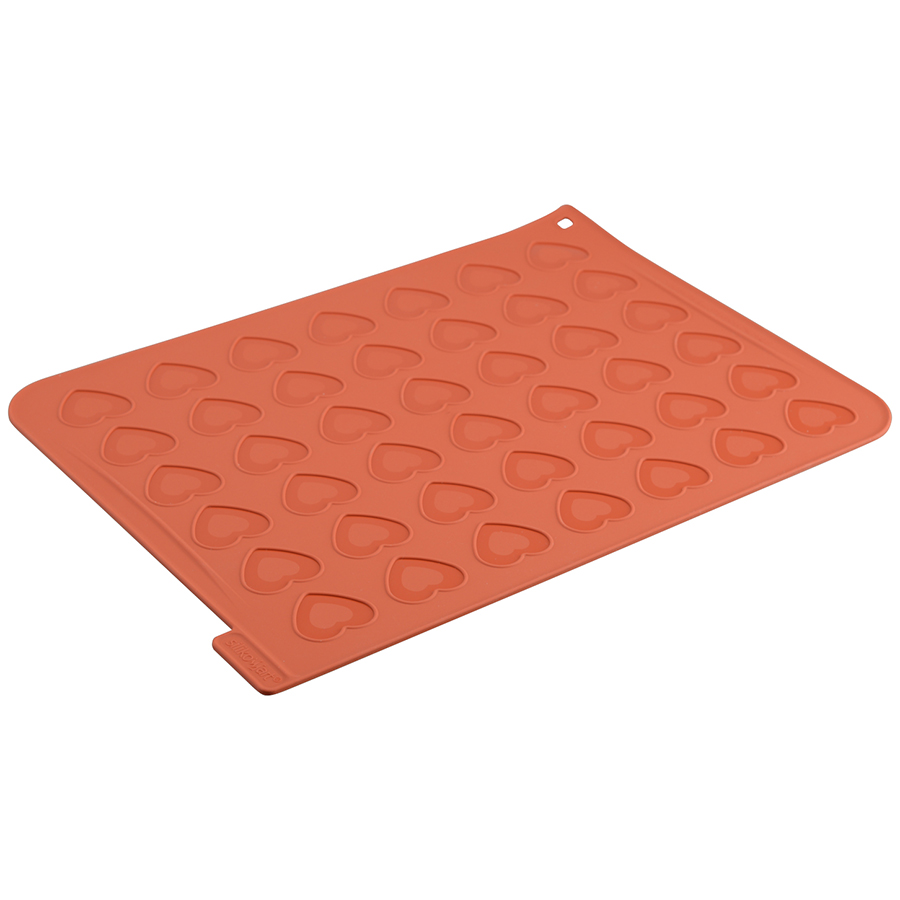23.043.00.0065 Форма для приготовления печенья macaron heart 30 х 40 см силиконовая Silikomart 