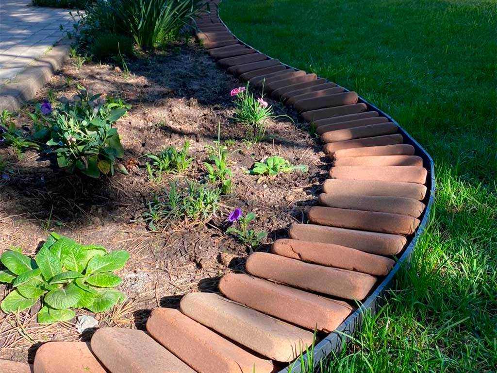 Пластиковый бордюр 58 мм, длина 1 м ГеоПластБорд GPBST-51 - Вид №2