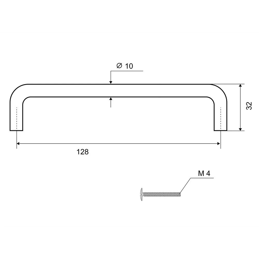 Мебельная ручка-скоба ADD10.128.BN 128 мм, матовый никель PALLADIUM STLM-2078164 - Вид №2
