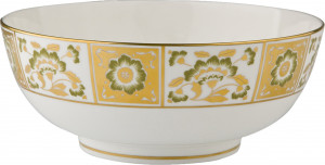 90778 Royal Crown Derby Салатник круглый Royal Crown Derby  "Дерби, зеленый декор" 24,5см Фарфор костяной