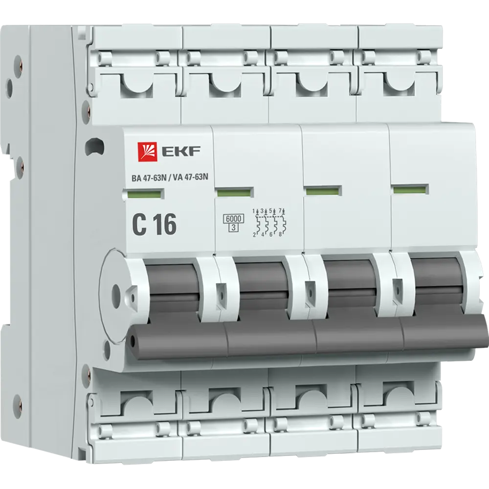 Автоматический выключатель EKF Proxima ВА47-63 4P N C16 А 6 кА 88883156 STLM-2023499 