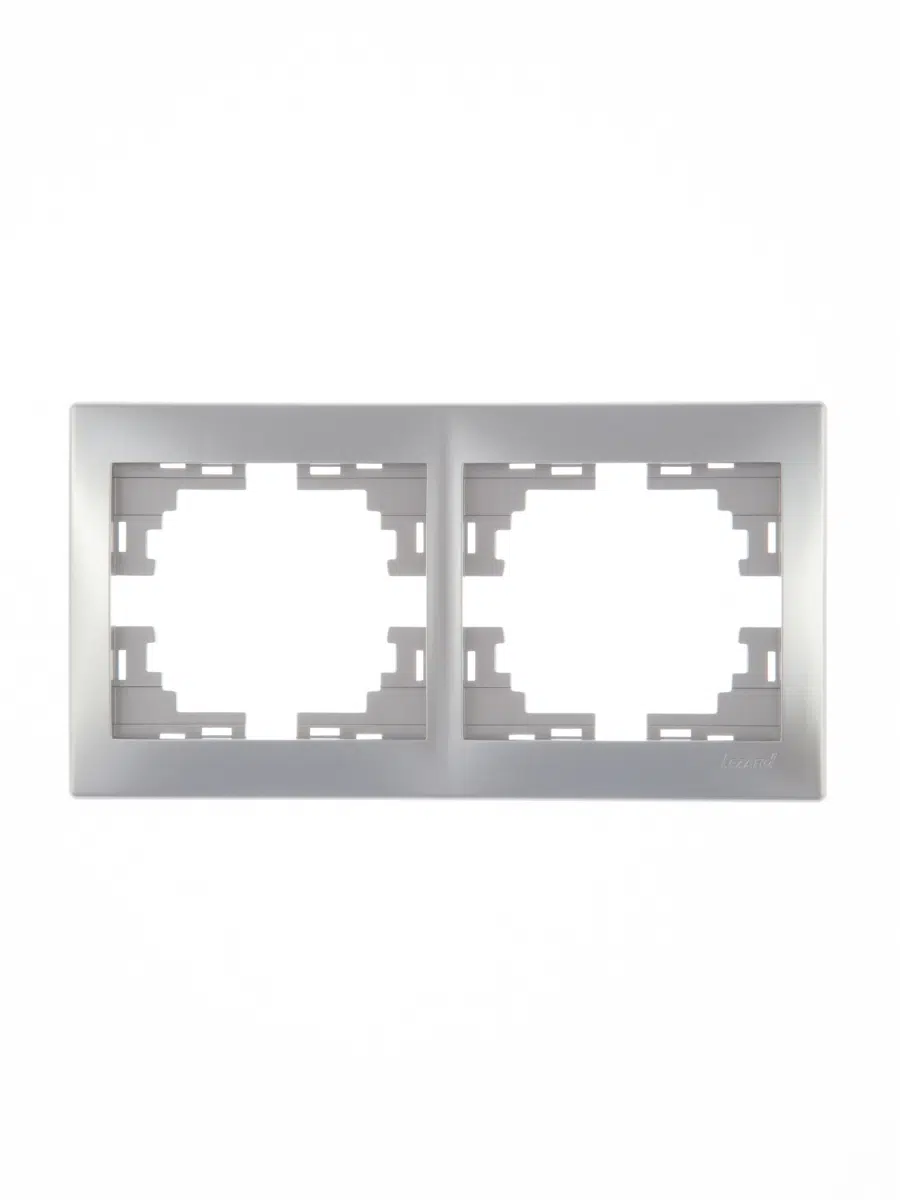 MIRA Рамка 2-ая горизонтальная серебро LEZARD 701-1010-147