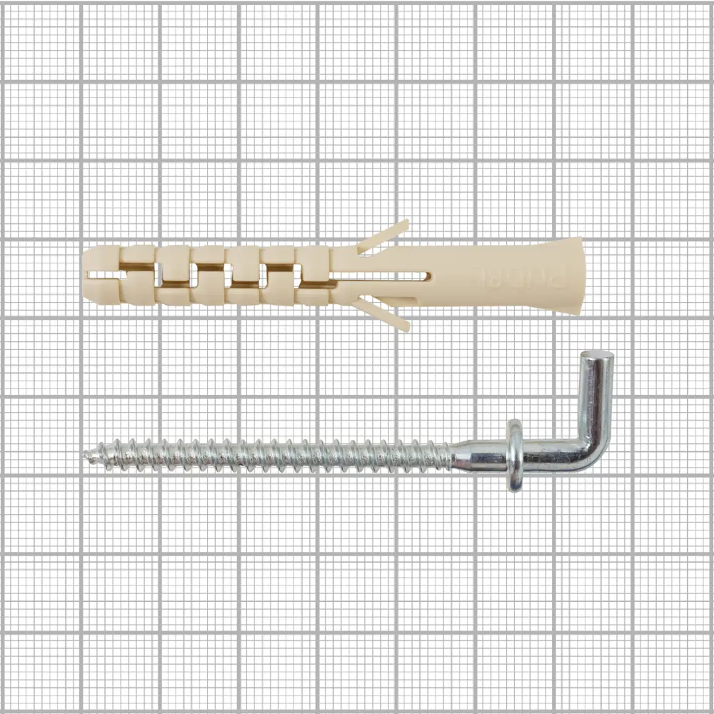 Крюк Г-образный с манжетой 4.5x68 мм, сталь оцинкованная, 2 шт ЕВРОПАРТНЕР STLM-2076054 - Вид №2