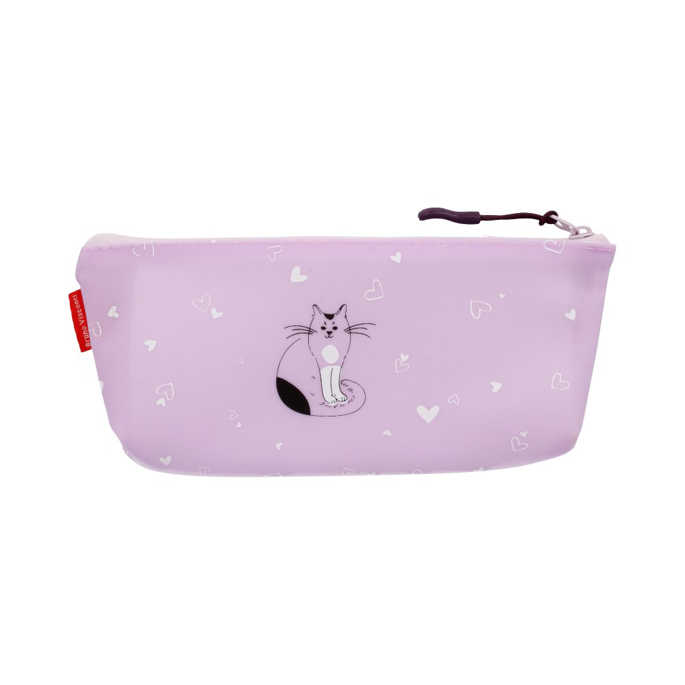 14-012/06 Пенал на молнии силиконовый 20 x 9 x 3.5 см "Котик" Bruno Visconti 