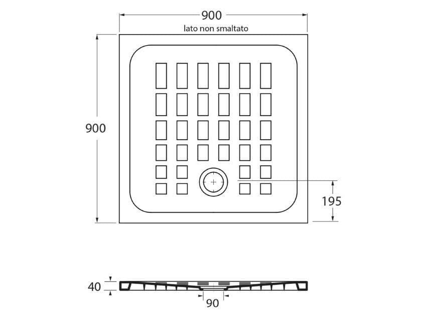 Керамический квадратный поддон для душа GSG Ceramic Design QUADRO ARCH-00108597 - Вид №2