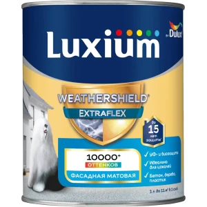 Фасадная краска Luxium Weathershield Extraflex матовая цвет белый база BW 1 л