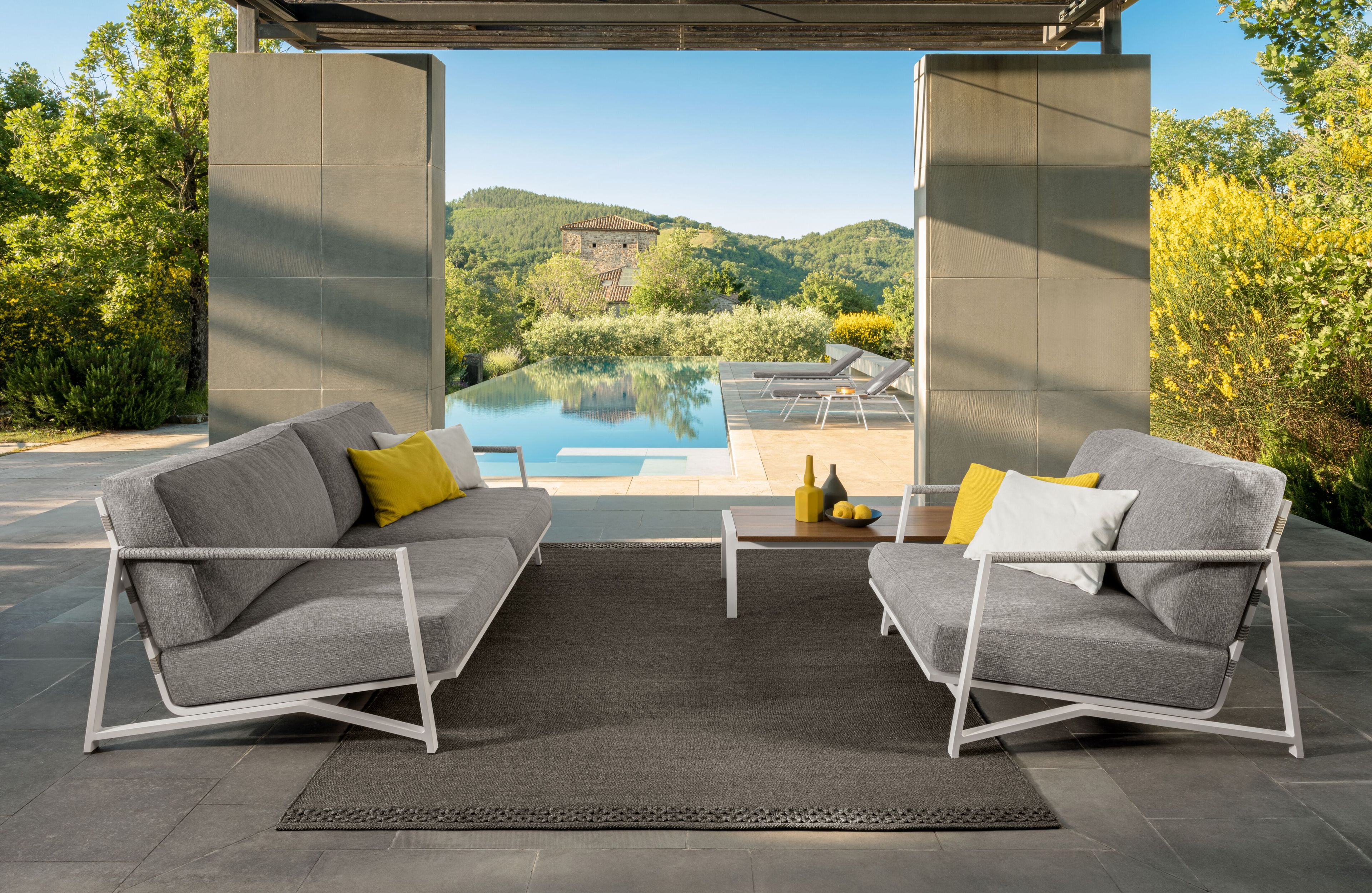 3-местный алюминиевый мягкий садовый диван Talenti коттедж ARCH-00009510