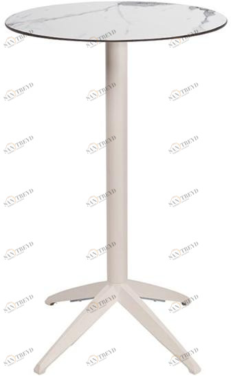 Ezpeleta Круглый высокий стол из полипропилена и hpl Quatro Mlk-qucr