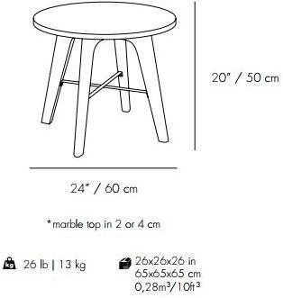 Mambo Unlimited Ideas Круглый деревянный журнальный столик Flex sun-id-1385225 - Вид №1