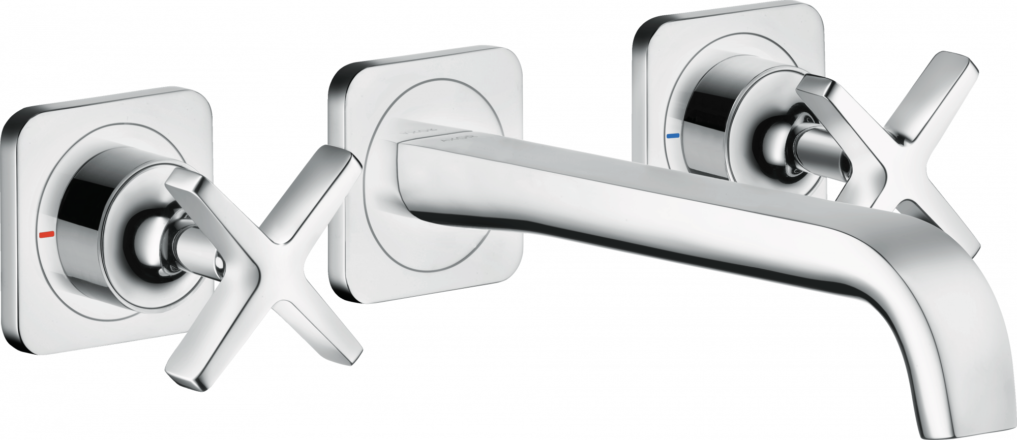 36107000 Смеситель для раковины на 3 отверстия, скрытого монтажа, настенный, с изливом 220 мм и розетками AXOR CITTERIO E