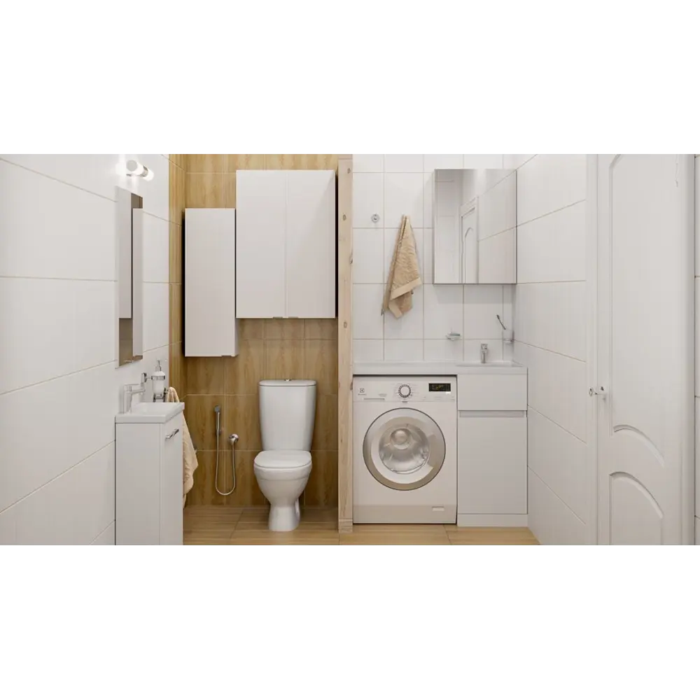 Раковина на стиральную машину Aquaton Лайн 100 см правая белая STLM-2027163 - Вид №2