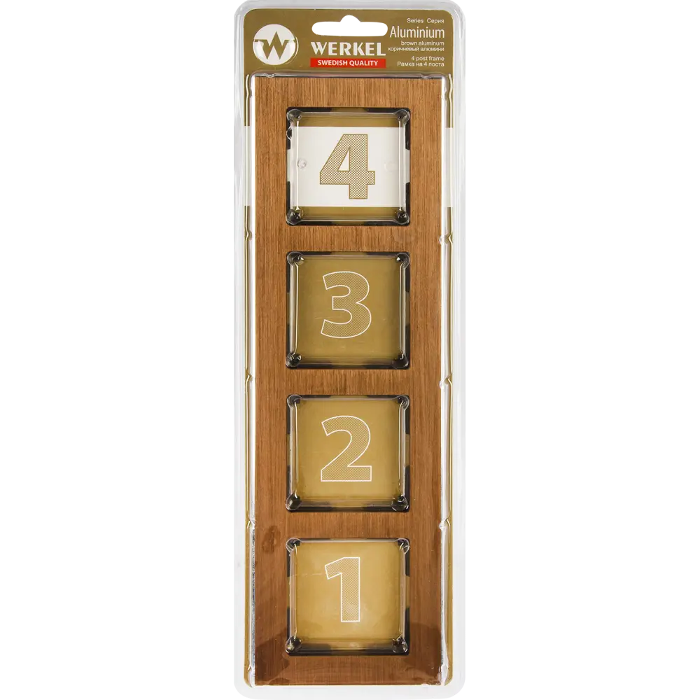 Рамка для розеток и выключателей Werkel Aluminium 4 поста, цвет коричневый STLM-2109361 - Вид №4