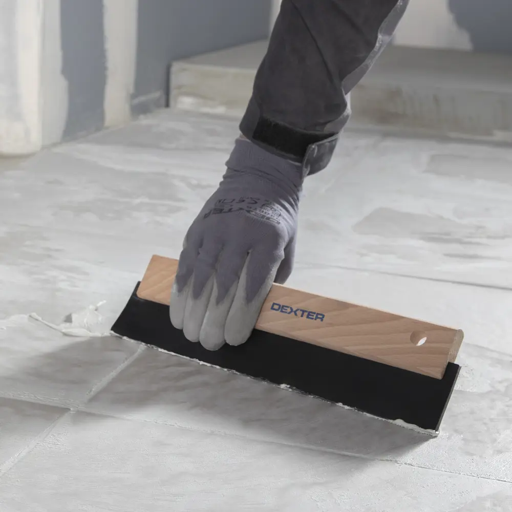 Резиновый шпатель Dexter для плитки и обоев с деревянной ручкой 195 мм 89124130 STLM-0078662 - Вид №2
