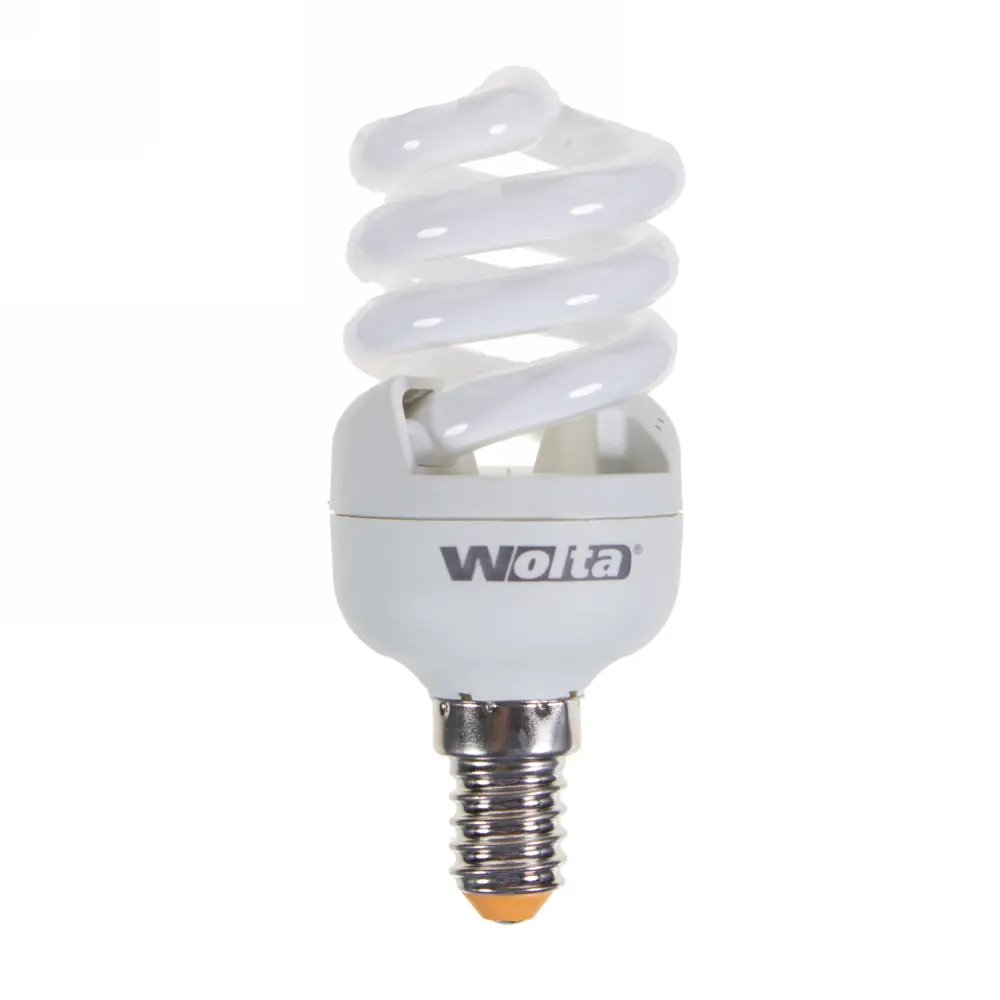 Лампа энергосберегающая Wolta спираль E14 9 Вт свет тёплый белый STLM-2161757