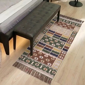 Коврик грязезащитный KREAFORTA Cauvery 60x120 см полиэстер цвет зелено-коричневый